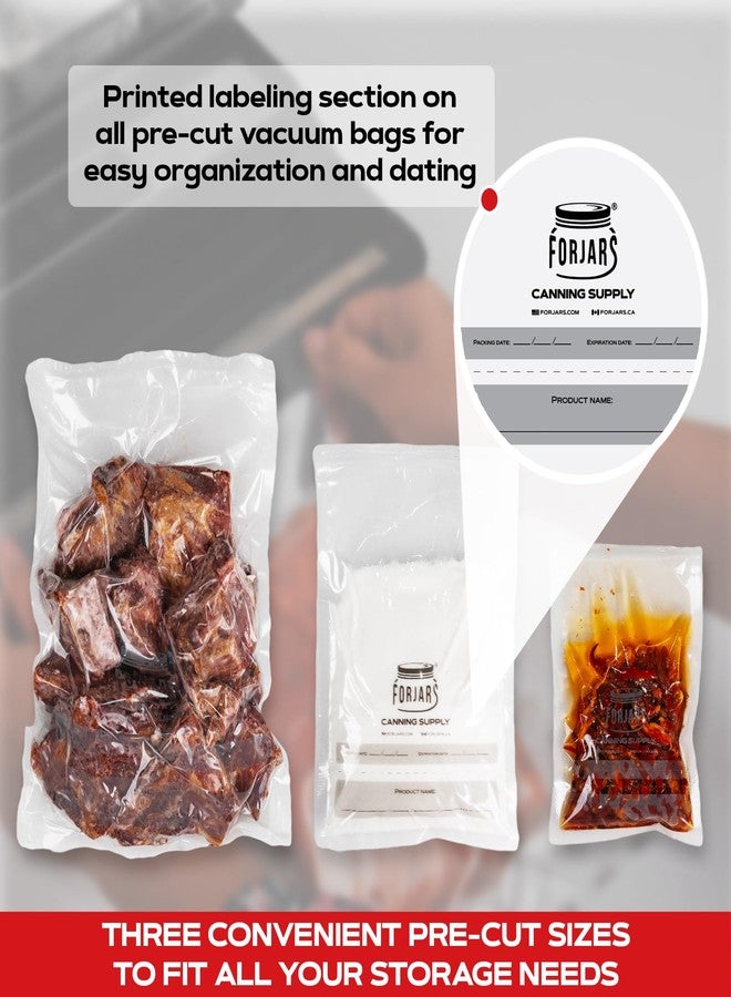 ForJars Vacuum Sealer Bags For Food Storage - Method Sous Vide Cooking - Pack of 100 count Pre-Cut Size Bags, Perfect for Food Storage - Ideal for Home & Commercial Use, 7.5 Mil Thickness(8x12/100pcs) - Image 5